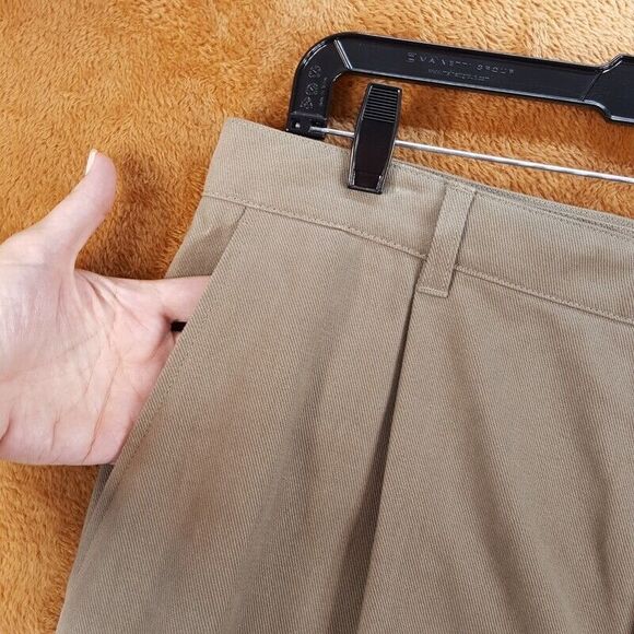 AMI PARIS Mens Pants XL Tan Pleated Tapered Crop Cuff Ankle CARROT Trouser $405 - Picture 3 of 12